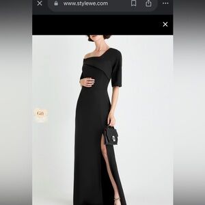 Regular Fit Elegant Evening Black dress